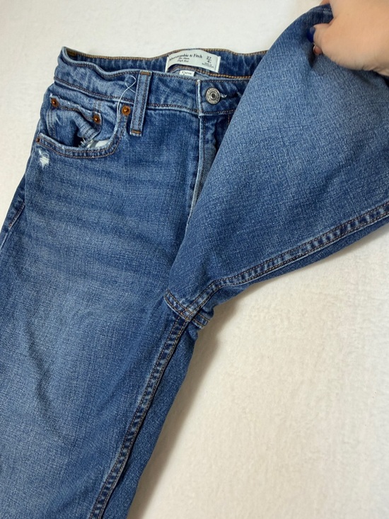 Abercrombie & Fitch Mom High Rise Jeans - Dark Blue Denim Curve Love size 4/27 - Picture 7 of 11